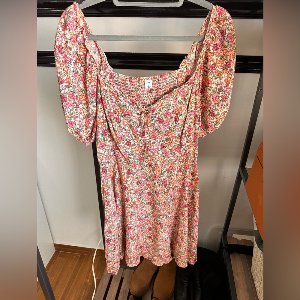 Old Navy Pink and Orange Floral Dress